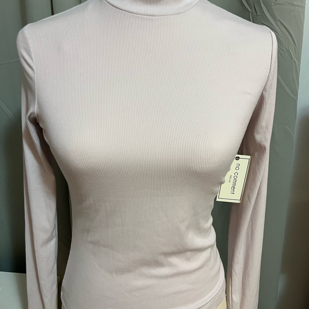 Women's Lilac Ribbed Turtleneck Top